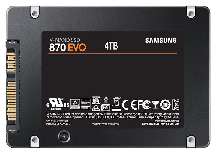 SAMSUNG 870 EVO 4TB 2.5 Inch SATA III Internal SSD (MZ-77E4T0B/AM) 