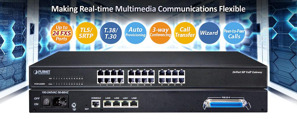 24-Port SIP VoIP Gateway (24 FXS)